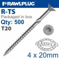 TORX T20 CHIPBOARD SCREW 4.0X20MM X500-BOX